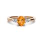 1 - Honora 9x7 mm Oval Shape Citrine and Pear Shape Diamond Three Stone Engagement Ring 