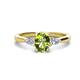 1 - Honora 9x7 mm Oval Shape Peridot and Pear Shape Diamond Three Stone Engagement Ring 