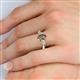 5 - Honora 9x7 mm Oval Shape Smoky Quartz and Pear Shape Diamond Three Stone Engagement Ring 