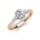 3 - Honora GIA Certified 9x7 mm Oval Shape Diamond and Pear Shape Diamond Three Stone Engagement Ring 