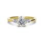 1 - Honora GIA Certified 9x7 mm Oval Shape Diamond and Pear Shape Diamond Three Stone Engagement Ring 