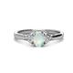 1 - Gianna 7x5 mm Oval Shape Opal and Round Diamond Three Stone Engagement Ring 