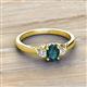 2 - Gianna 7x5 mm Oval Shape London Blue Topaz and Round Diamond Three Stone Engagement Ring 