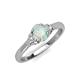 3 - Gianna 7x5 mm Oval Shape Opal and Round Diamond Three Stone Engagement Ring 