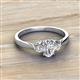 2 - Gianna IGI Certified 7x5 mm Oval Shape Lab Grown Diamond and Round Natural Diamond Three Stone Engagement Ring 