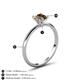 5 - Elodie 6.50 mm Round Smoky Quartz Solitaire Engagement Ring 