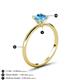 5 - Elodie 6.50 mm Round Blue Topaz Solitaire Engagement Ring 