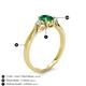 4 - Gianna 7x5 mm Oval Shape Emerald and Round Diamond Three Stone Engagement Ring 