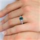 5 - Gianna 7x5 mm Oval Shape London Blue Topaz and Round Diamond Three Stone Engagement Ring 