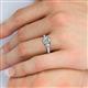 5 - Gianna IGI Certified 7x5 mm Oval Shape Lab Grown Diamond and Round Natural Diamond Three Stone Engagement Ring 