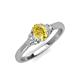 3 - Gianna 7x5 mm Oval Shape Yellow Sapphire and Round Lab Grown Diamond Three Stone Engagement Ring 