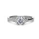 1 - Gianna 7x5 mm Oval Shape Forever Brilliant Moissanite and Round Lab Grown Diamond Three Stone Engagement Ring 