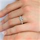 5 - Gianna 7x5 mm Oval Shape Forever Brilliant Moissanite and Round Lab Grown Diamond Three Stone Engagement Ring 
