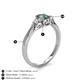4 - Gianna 7x5 mm Oval Shape Lab Created Alexandrite and Round Lab Grown Diamond Three Stone Engagement Ring 