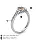 4 - Gianna 7x5 mm Oval Shape Smoky Quartz and Round Lab Grown Diamond Three Stone Engagement Ring 