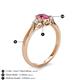 4 - Gianna 7x5 mm Oval Shape Pink Tourmaline and Round Lab Grown Diamond Three Stone Engagement Ring 