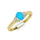 3 - Gianna 7x5 mm Oval Shape Turquoise and Round Lab Grown Diamond Three Stone Engagement Ring 