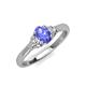 3 - Gianna 7x5 mm Oval Shape Tanzanite and Round Lab Grown Diamond Three Stone Engagement Ring 