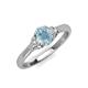 3 - Gianna 7x5 mm Oval Shape Aquamarine and Round Lab Grown Diamond Three Stone Engagement Ring 