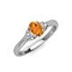 3 - Gianna 7x5 mm Oval Shape Citrine and Round Lab Grown Diamond Three Stone Engagement Ring 