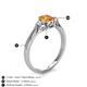 4 - Gianna 7x5 mm Oval Shape Citrine and Round Lab Grown Diamond Three Stone Engagement Ring 