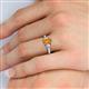 5 - Gianna 7x5 mm Oval Shape Citrine and Round Lab Grown Diamond Three Stone Engagement Ring 