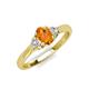 3 - Gianna 7x5 mm Oval Shape Citrine and Round Lab Grown Diamond Three Stone Engagement Ring 