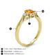 4 - Gianna 7x5 mm Oval Shape Citrine and Round Lab Grown Diamond Three Stone Engagement Ring 