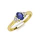 3 - Gianna 7x5 mm Oval Shape Iolite and Round Lab Grown Diamond Three Stone Engagement Ring 