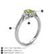 4 - Gianna 7x5 mm Oval Shape Peridot and Round Lab Grown Diamond Three Stone Engagement Ring 