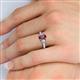 5 - Gianna 7x5 mm Oval Shape Rhodolite Garnet and Round Lab Grown Diamond Three Stone Engagement Ring 