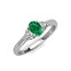 3 - Gianna 7x5 mm Oval Shape Emerald and Round Lab Grown Diamond Three Stone Engagement Ring 