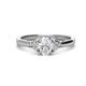 1 - Gianna 7x5 mm Oval Shape White Sapphire and Round Lab Grown Diamond Three Stone Engagement Ring 