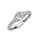 3 - Gianna 7x5 mm Oval Shape White Sapphire and Round Lab Grown Diamond Three Stone Engagement Ring 