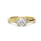 1 - Gianna 7x5 mm Oval Shape White Sapphire and Round Lab Grown Diamond Three Stone Engagement Ring 