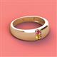 2 - Ethan 3.00 mm Round Pink Tourmaline and Citrine 2 Stone Men Wedding Ring 