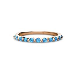 Venice Round Blue Topaz Stone Wedding Band Round Blue Topaz ctw Stone Women Wedding Band Stackable K Rose Gold