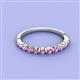 2 - Venice 2.00 mm Round Pink Sapphire 11 Stone Wedding Band 