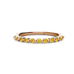Venice Round Citrine Stone Wedding Band Round Citrine ctw Stone Women Wedding Band Stackable K Rose Gold