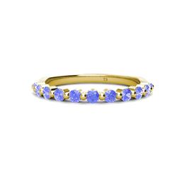 Venice Round Tanzanite Stone Wedding Band Round Tanzanite ctw Stone Women Wedding Band Stackable K Yellow Gold