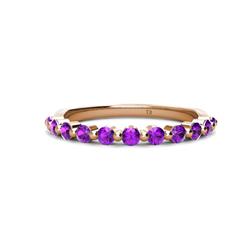 Venice Round Amethyst Stone Wedding Band Round Amethyst ctw Stone Women Wedding Band Stackable K Rose Gold