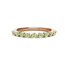 Venice Round Peridot Stone Wedding Band Round Peridot ctw Stone Women Wedding Band Stackable K Rose Gold