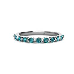 Venice Round London Blue Topaz Stone Wedding Band Round London Blue Topaz ctw Stone Women Wedding Band Stackable K White Gold