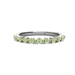Venice Round Peridot Stone Wedding Band Round Peridot ctw Stone Women Wedding Band Stackable Platinum