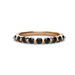 Venice Round Black Diamond Stone Wedding Band Round Black Diamond ctw Stone Women Wedding Band Stackable K Rose Gold