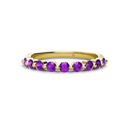 Venice Round Amethyst Stone Wedding Band Round Amethyst ctw Stone Women Wedding Band Stackable K Yellow Gold