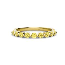 Venice Round Yellow Sapphire Stone Wedding Band Round Yellow Sapphire ctw Stone Women Wedding Band Stackable K Yellow Gold