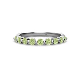 Venice Round Peridot Stone Wedding Band Round Peridot ctw Stone Women Wedding Band Stackable Platinum