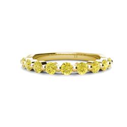 Venice Round Yellow Diamond Stone Wedding Band Round Yellow Diamond ctw Stone Women Wedding Band Stackable K Yellow Gold