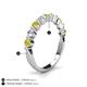 4 - Venice 3.00 mm Round Yellow Diamond and Lab Grown Diamond 9 Stone Wedding Band 